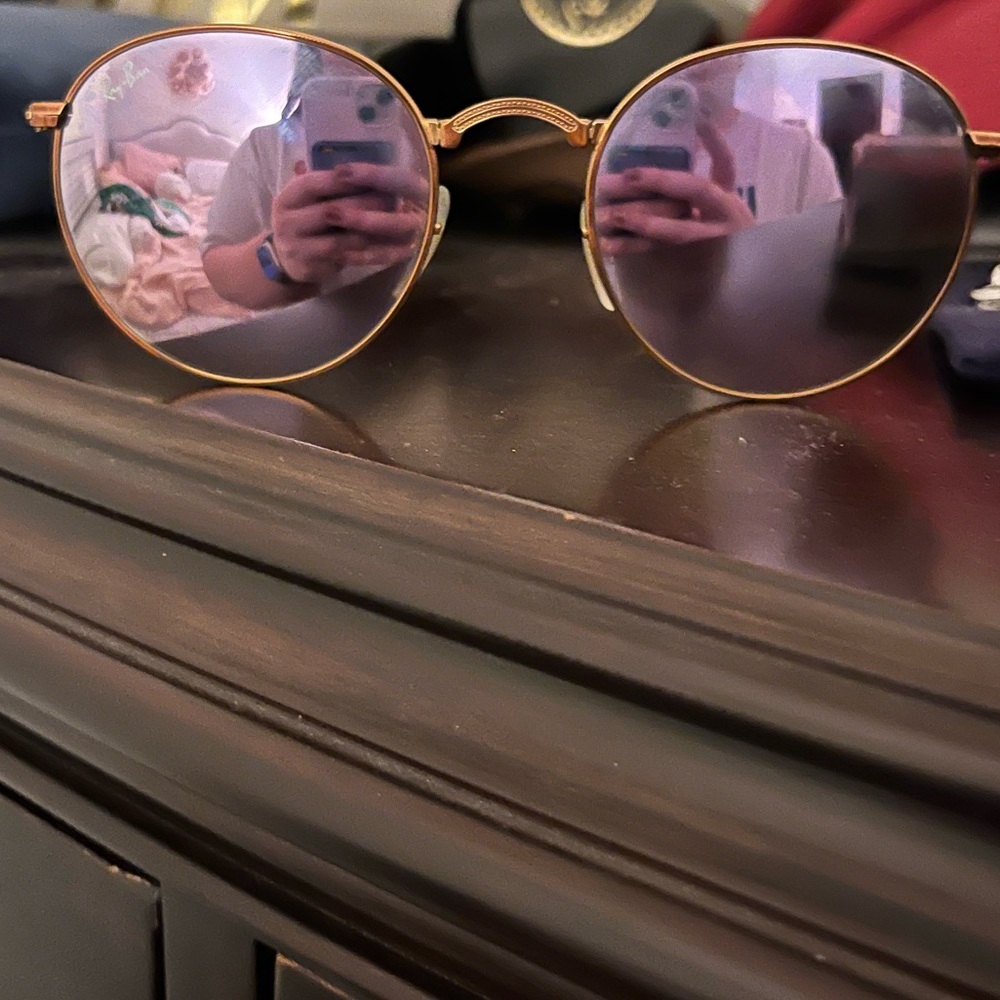 Pink round foldable raybans